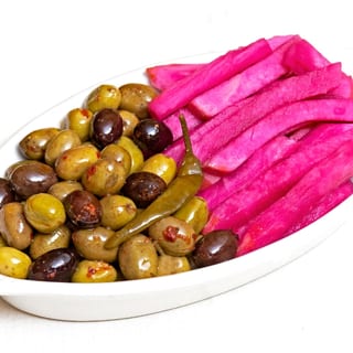 Pickled Turnips & Marinated Olives
