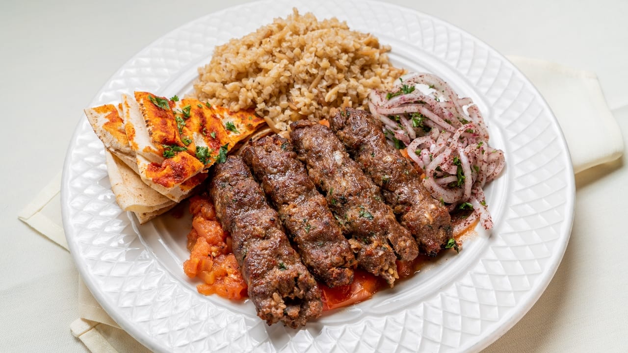 Khash Khash Kebab (Kafta) Plate