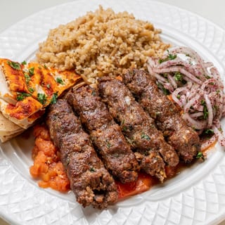 Khash Khash Kebab (Kafta) Plate